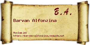 Barvan Alfonzina névjegykártya